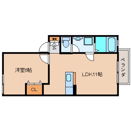 大和高田駅 徒歩17分 2階の物件間取画像